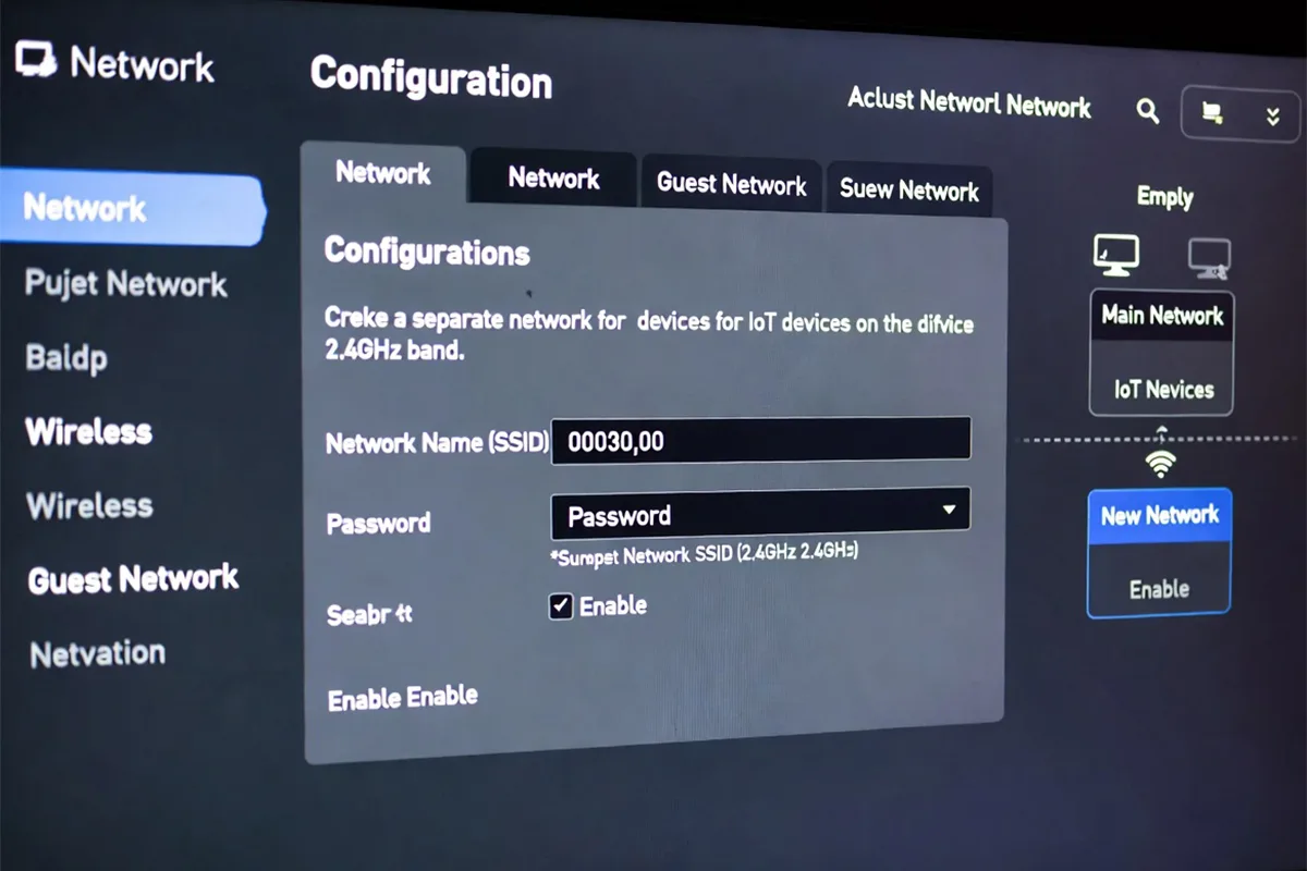 Configuração rede IoT e rede principal Wi-Fi