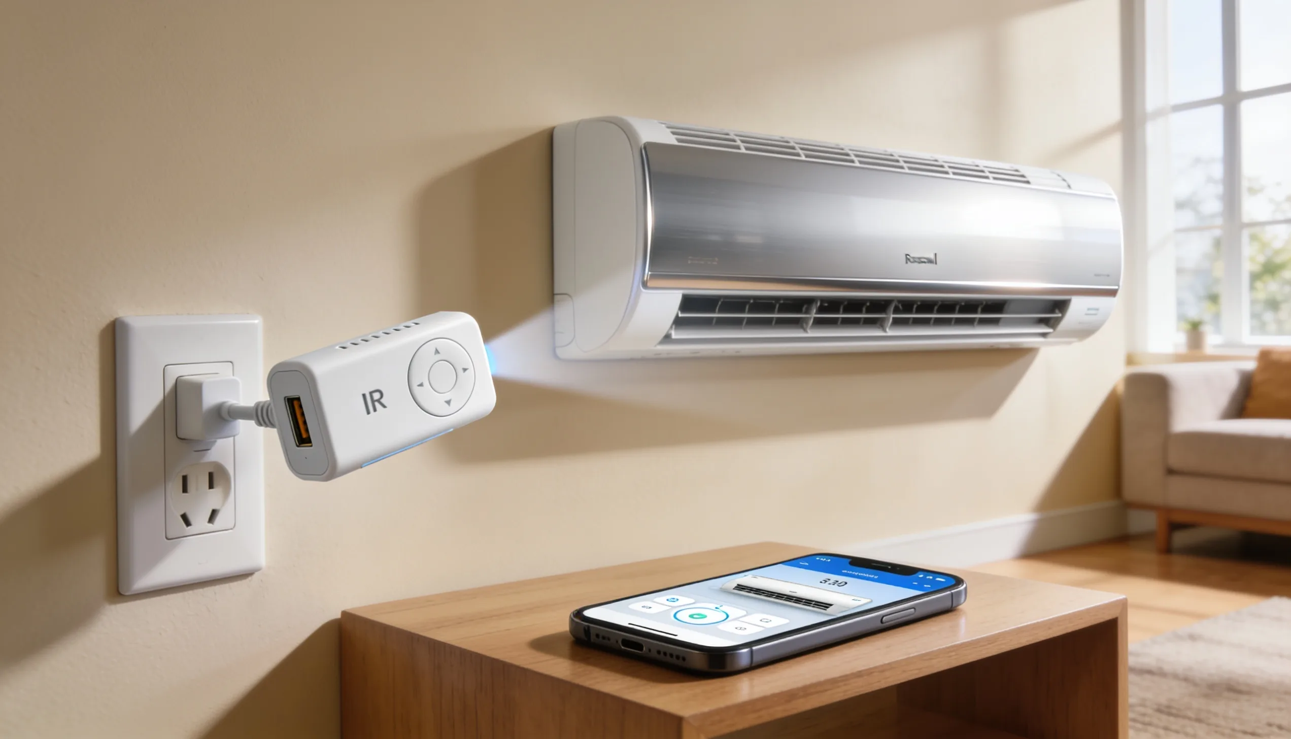 Controle IR inteligente tornando ar condicionado comum em smart